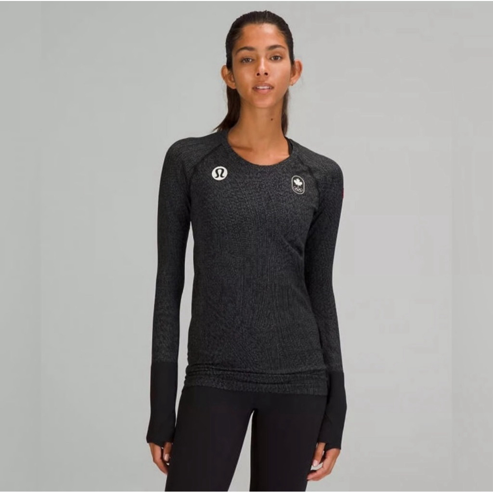 Lululemon Team Canada Olympics Swiftlie Tech Long Sleeve Size 12 Black
